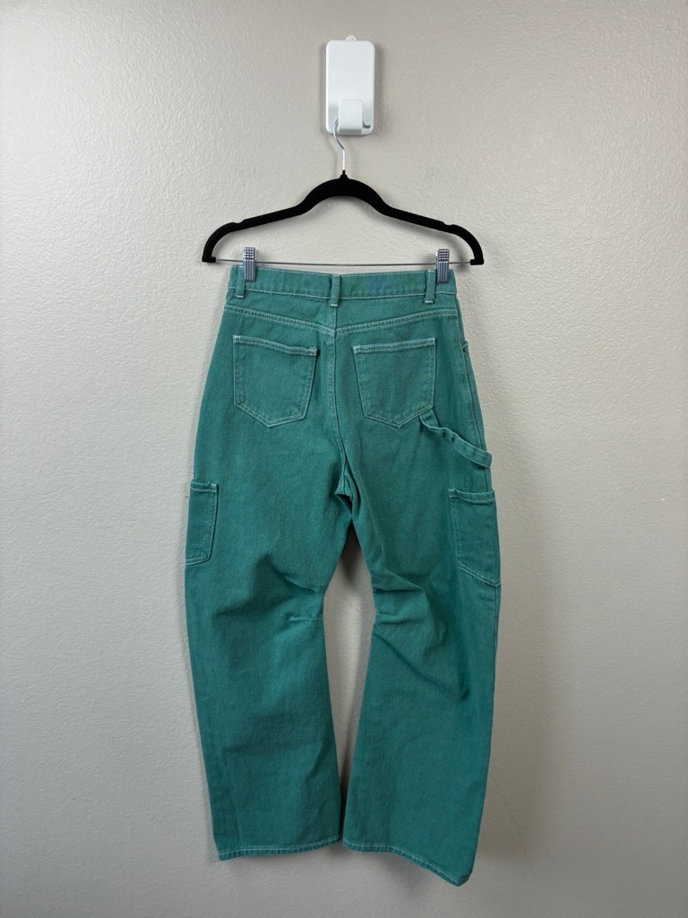 Lioness Miami Vice Barrel Jeans Cargo Pants Green/White Contrast Stitch XS/26 - Picture 6 of 9